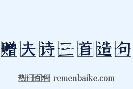 赠夫诗三首造句是什么意思的图片